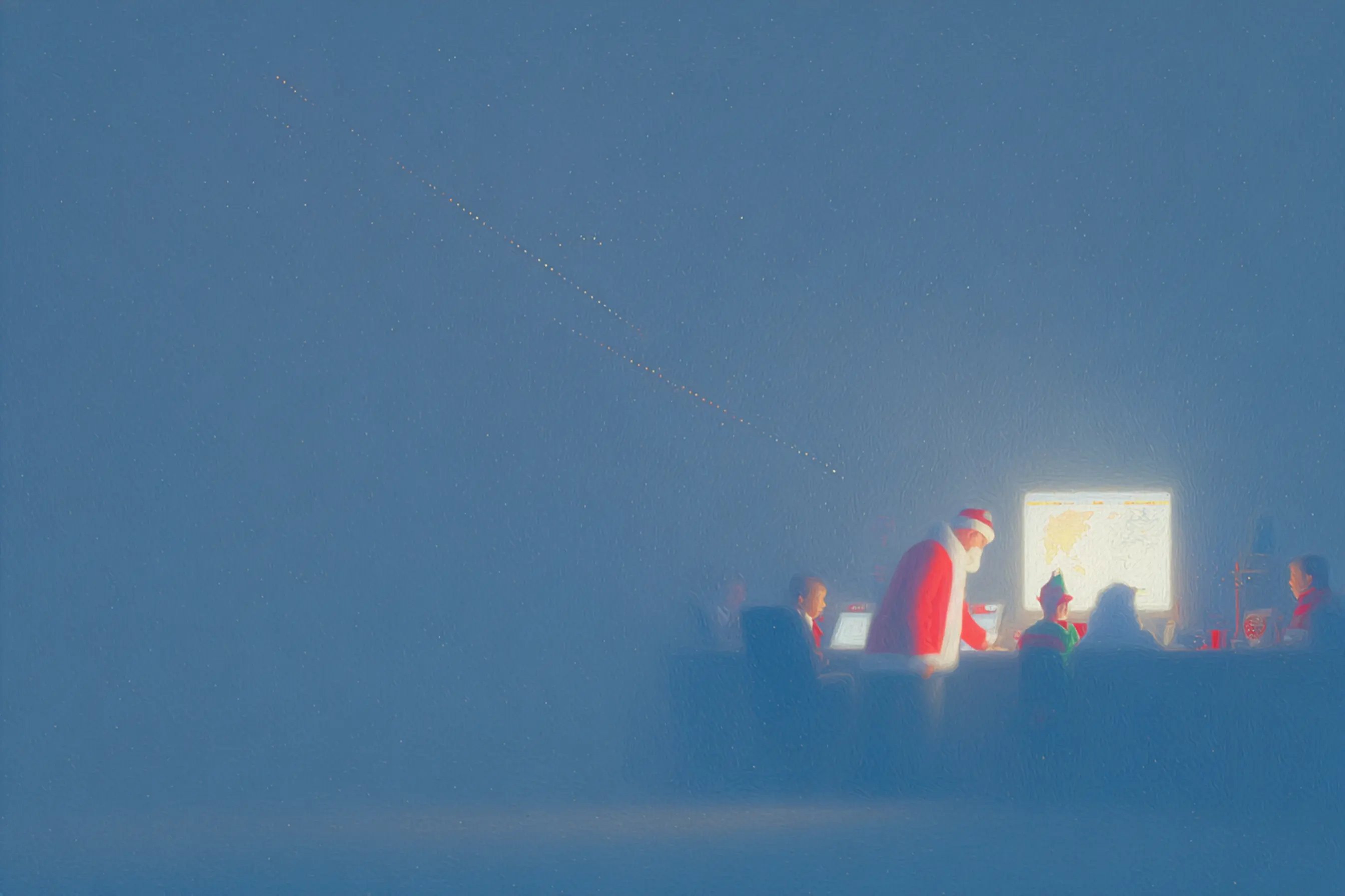 Santa preparing for his journey