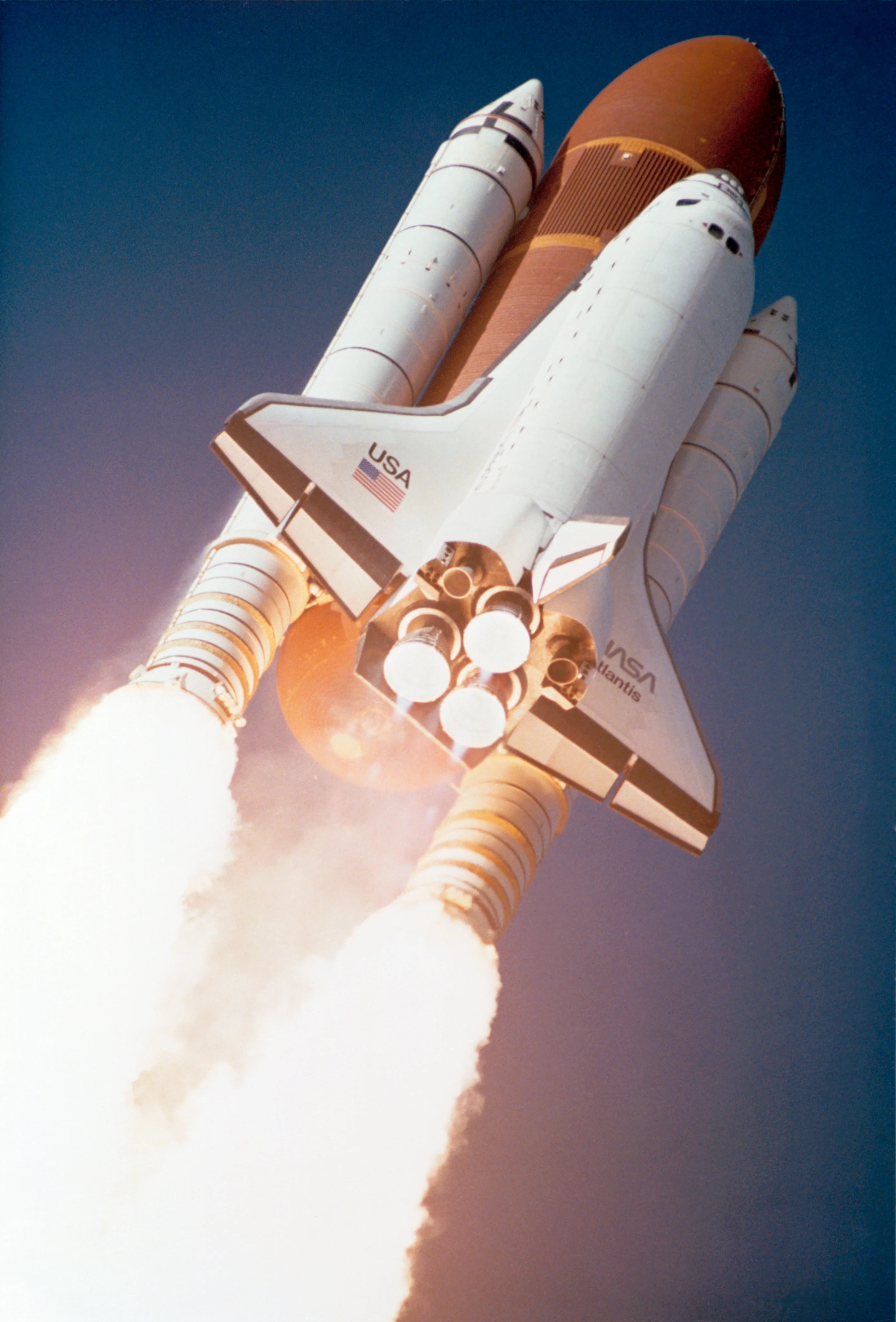 Atlantis Launch with NASA logo on shuttle
