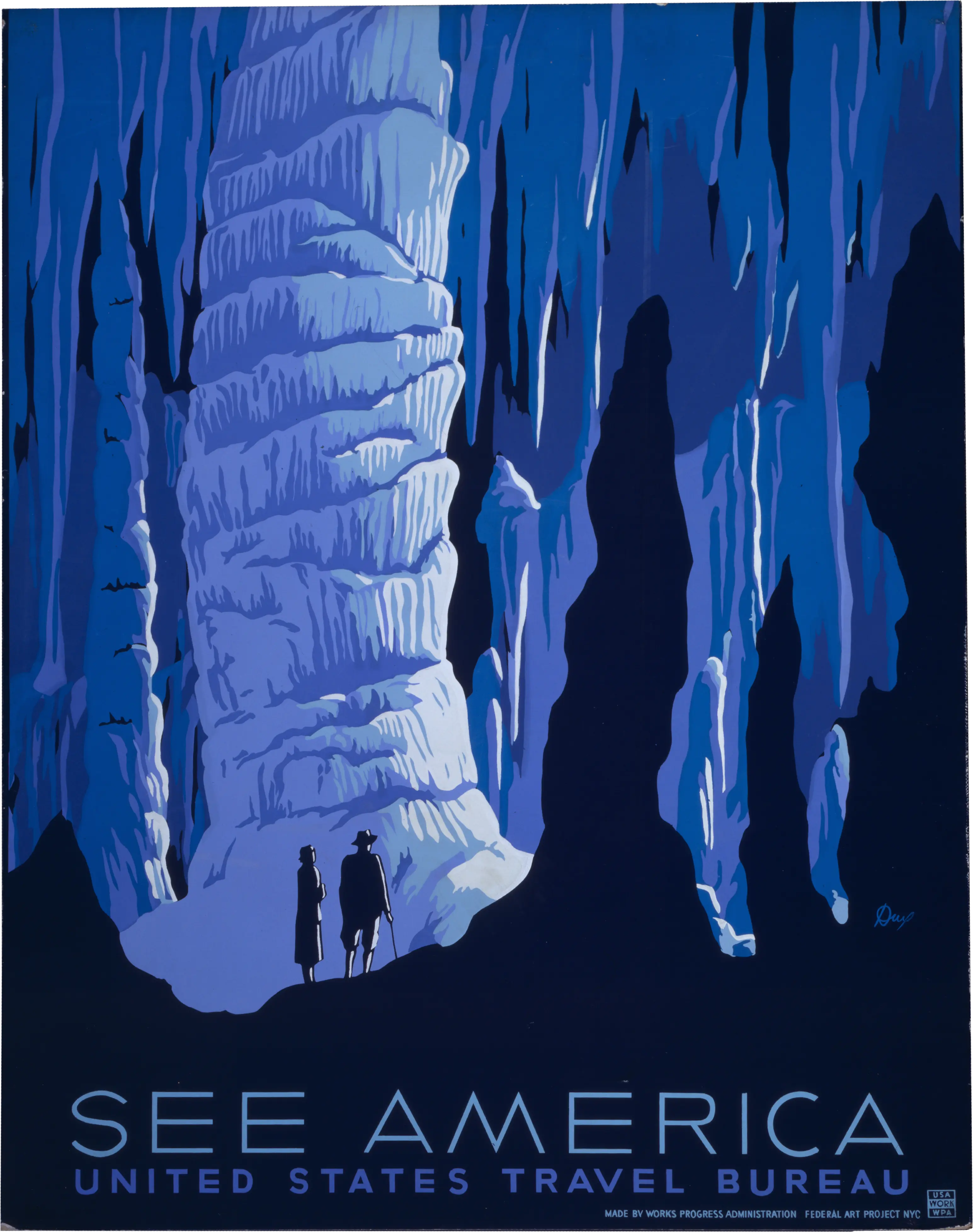 SEE AMERICA - States Travel Bureau WPA Poster