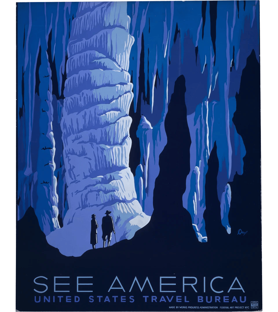 SEE AMERICA - States Travel Bureau WPA Poster