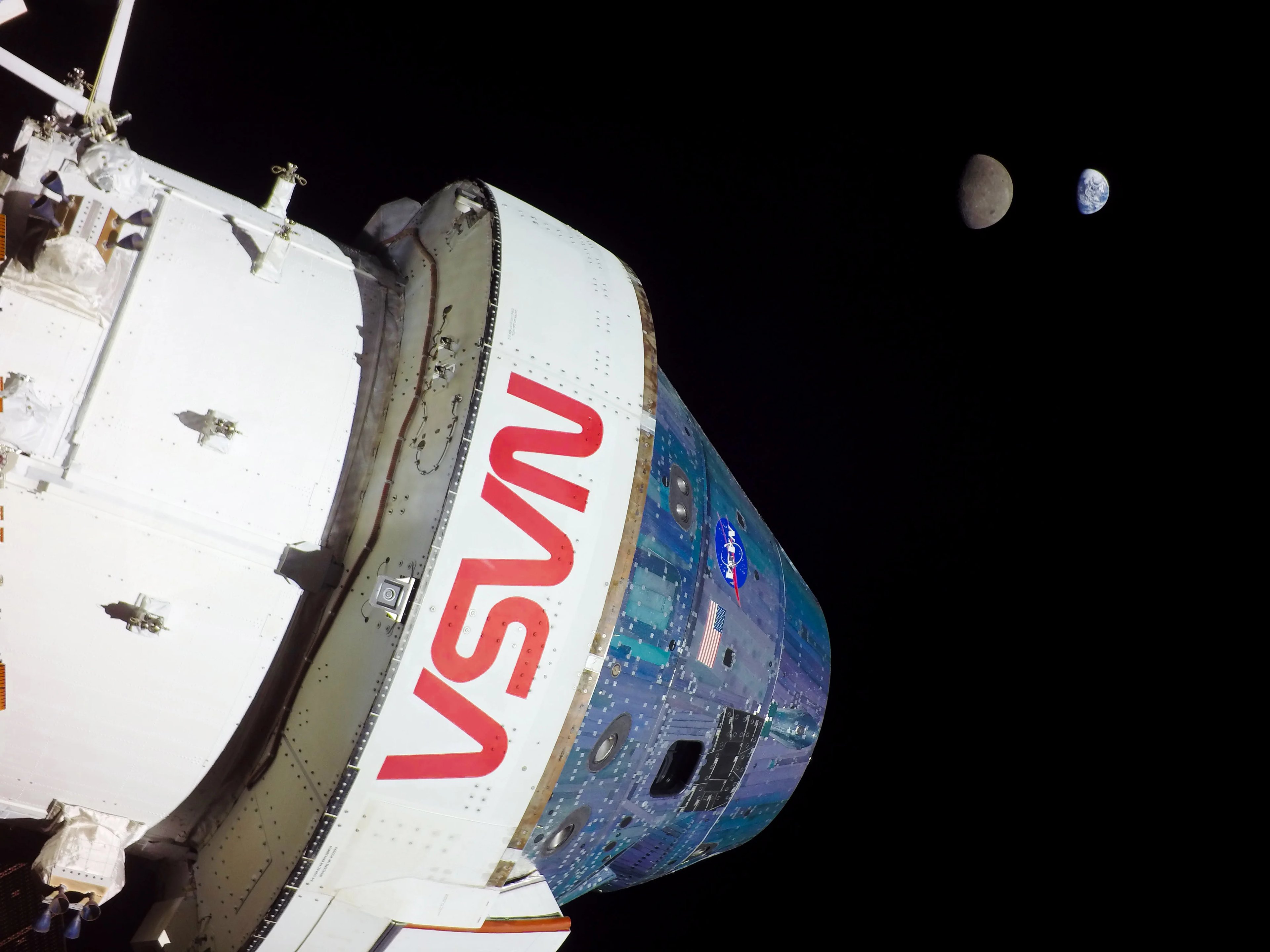 The Orion spacecraft during the fifth day of the Artemis 1 mission on Nov 20, 2022