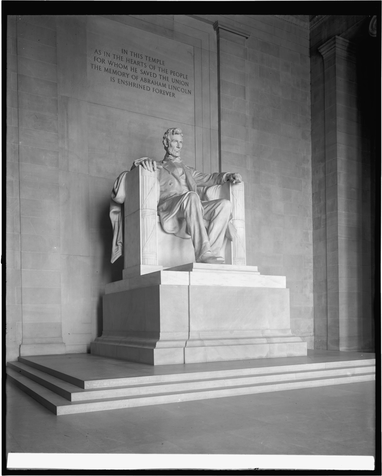 The seated figure of Abraham Lincoln