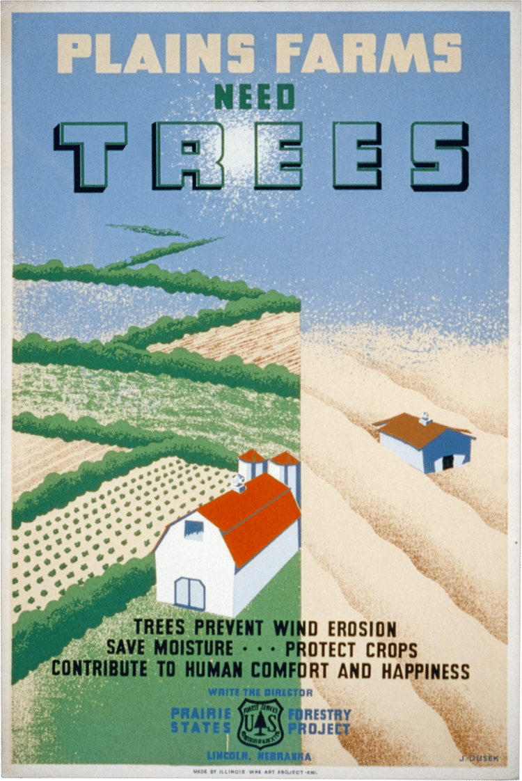 Plains Farms Need Trees WPA Poster